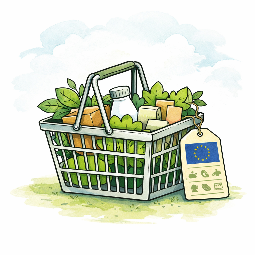 Shopping basket with EU stars